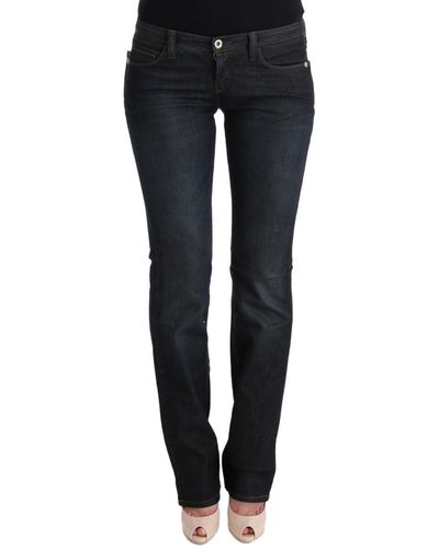 CoSTUME NATIONAL Cotton Slim Fla Jeans - Black
