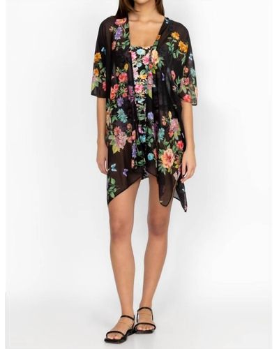 Johnny Was Butterfly Cover Up Kimono - Black