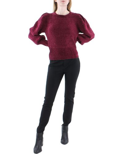 Cinq À Sept Shaker Knit Crewneck Pullover Sweater - Red