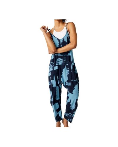 Free People Hot Shot Printed Onesie - Blue