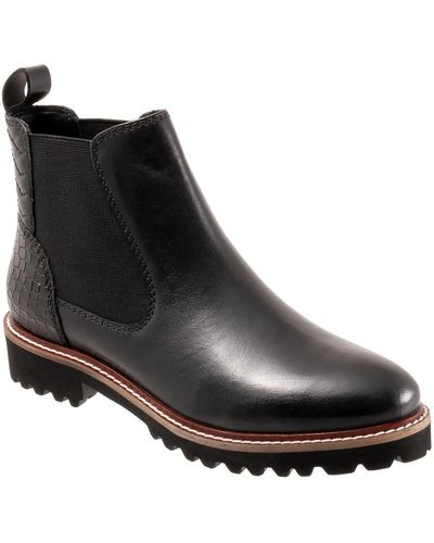 Softwalk Indy Patent Leather Pull On Chelsea Boots - Black