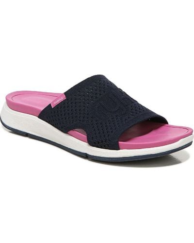 Ryka Thrive Slide Open Toe Slip On Slide Sandals - Blue