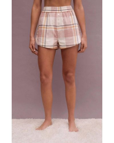 Z Supply Co-ed Plaid Boxer - Pink