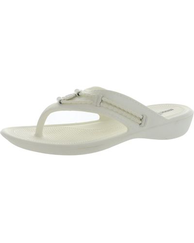 Minnetonka Silverthorn Prism Slip On Thong Slide Sandals - White
