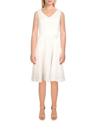 Dress the Population Eyelet Belted Mini Dress - White