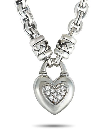 Scott Kay Sterling Silver Heart Pendant Necklace - Metallic