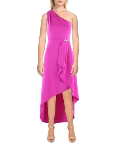 Jessica Howard Petites Ruffled Maxi Evening Dress - Pink