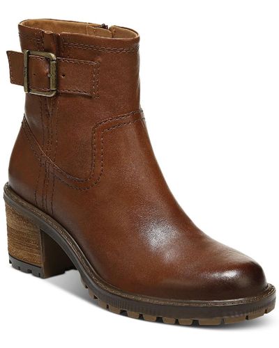 Zodiac Gannet Leather Lug Sole Ankle Boots - Brown