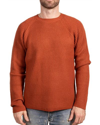 Schott Nyc Merino Wool Crewneck Sweater - Orange