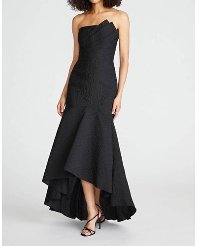 THEIA Lana Fit And Flare Strapless Gown - Black