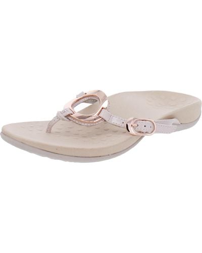 Vionic Karina Patent Leather Slip On Thong Sandals - Pink