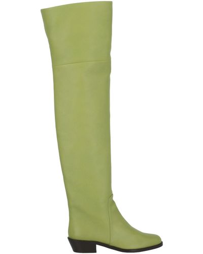 Ferragamo Bucaneve Leather Over-the-knee Boots - Green