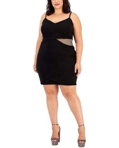 B Darlin Plus Embellished Short Mini Dress - Black