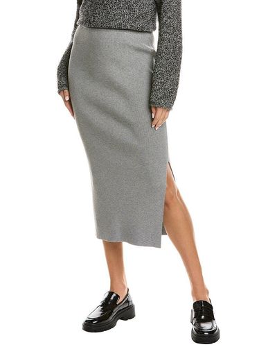 Theory Ribbed Sweater Skirt - Gray