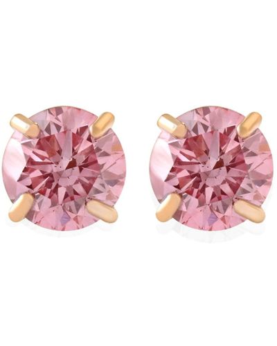 Pompeii3 1/2ct Pink Lab Grown Diamond Screw Back Studs Earrings 14k Gold