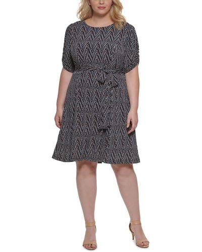 Jessica Howard Dotted Knee Wear To Work Dress - Gray