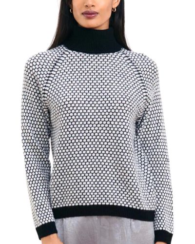 Jumper 1234 Honeycomb Roll Collar Sweater - Gray