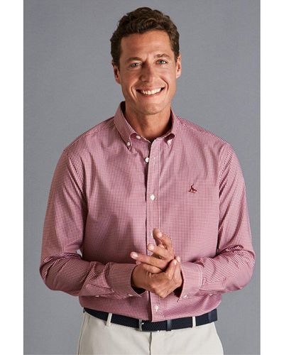 Charles Tyrwhitt Non-iron Stretch Poplin Slim Fit Shirt - Pink