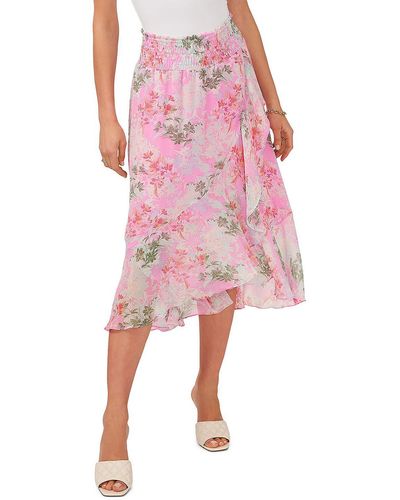 Vince Camuto Garden Romance Ruffle High-waist A-line Skirt - Pink