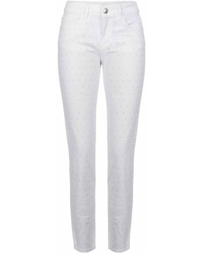 Dolcezza Rhinestone Front Jeans - Gray