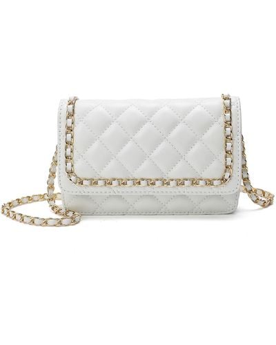Tiffany & Fred Quilted Sheepskin Leather Crossbody - White
