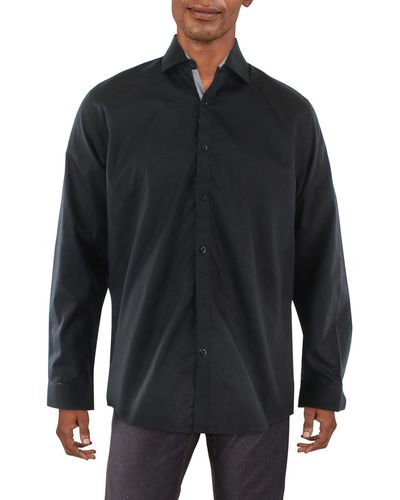 Galaxy By Harvic Slim Fit Collar Button-down Shirt - Black