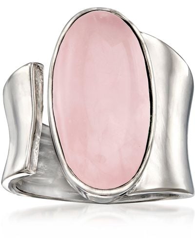 Ross-Simons Oval Rose Quartz Wrap Ring - Pink