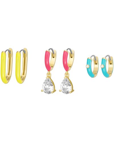 Fossil Gold-tone Brass Hoop Earrings Set - Blue
