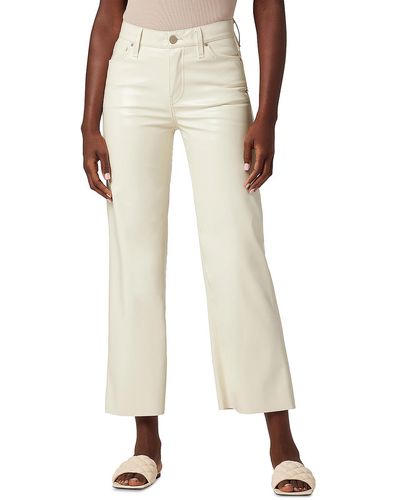 Hudson Jeans Rosie Faux Leather High-rise Wide Leg Pants - Natural