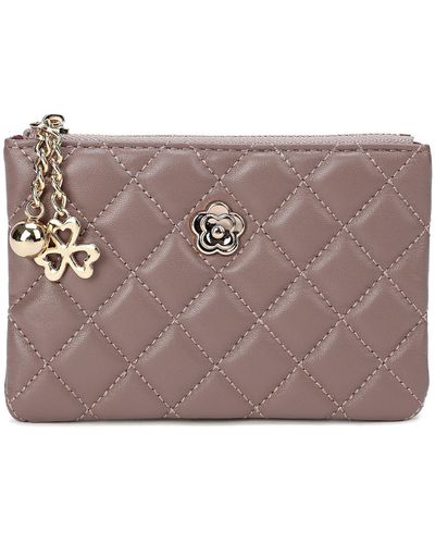 Tiffany & Fred Quilted Sheepskin Wallet - Pink