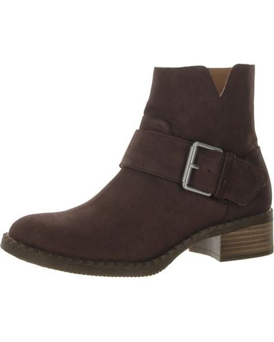 Gentle Souls Best Slit Moto Suede Casual Ankle Boots - Brown