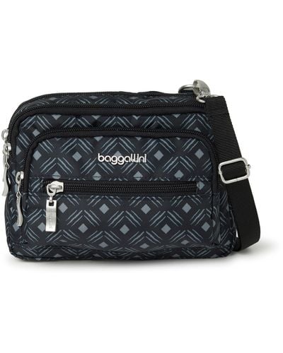 Baggallini Triple Zip bagg Small Crossbody Bag - Black