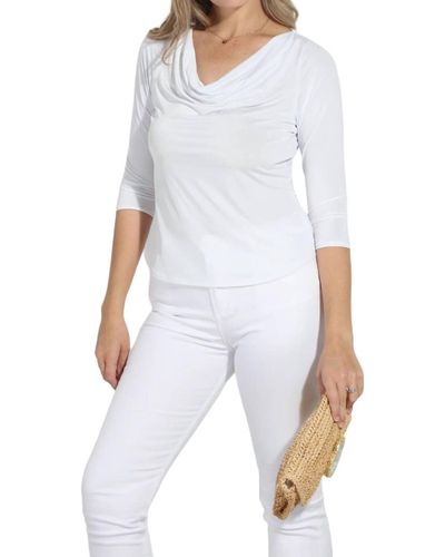 Veronica M Back To Basics Cowl Top - White