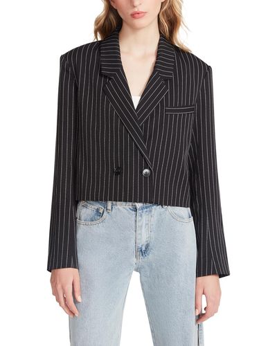 Steve Madden Cinched Waist Houndstooth Plaid Blazer