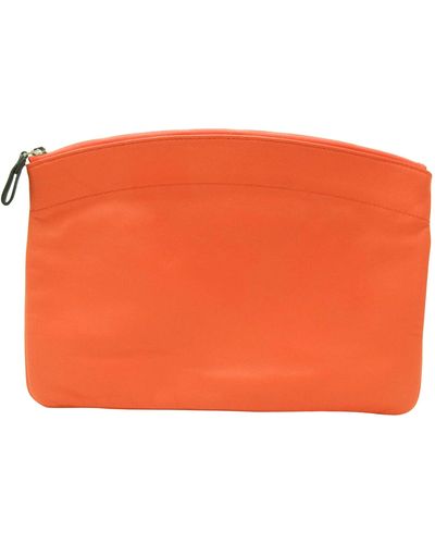 Hermès Pochette Canvas Clutch Bag (pre-owned) - Orange