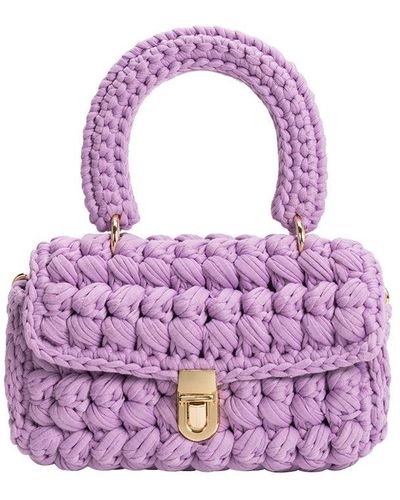 Melie Bianco Avery Lilac Knit Crossbody Bag - Purple