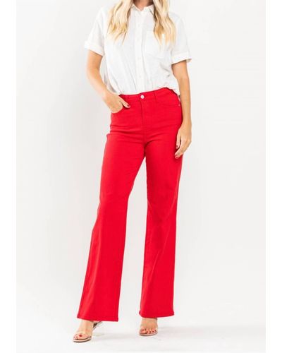 Judy Blue Straight Fit Jeans - Red