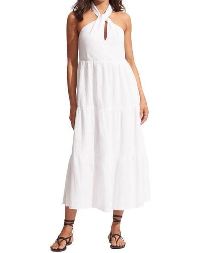 Seafolly Halter Neck Dress - White