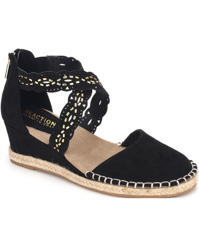 Kenneth Cole Clo X Band Faux Suede Strappy Espadrilles - Black