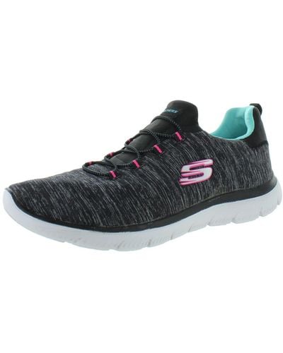 Skechers Summits - Quick Getaway Slip On Memory Foam Running Shoes - Black