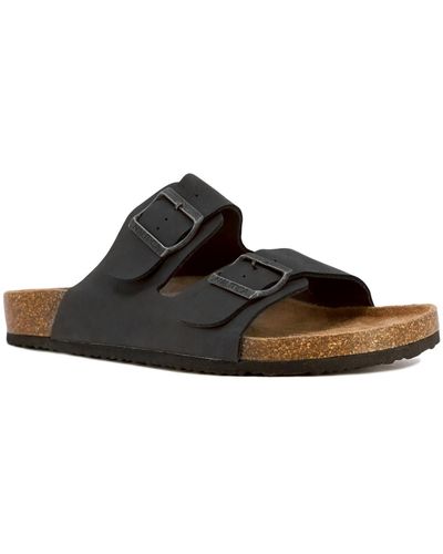 Nautica Triun Faux Leather Slide Sandals - Brown