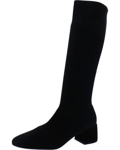 Eileen Fisher Innis St Pointed Toe Pull On Knee-high Boots - Black