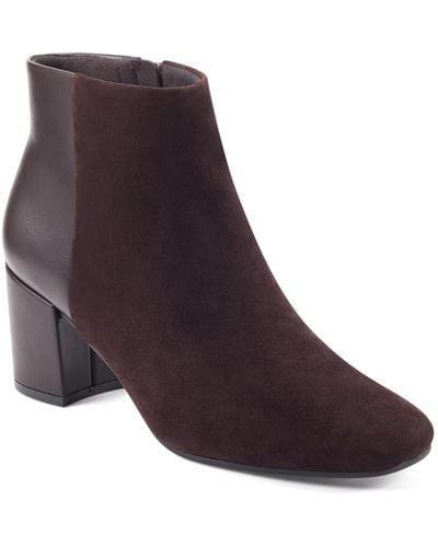 Easy Spirit Tamara Leather Zip-up Ankle Boots - Brown