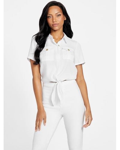 Guess Factory Olicia Tie-waist Top - White