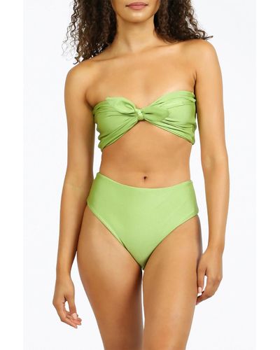 NIRVANIC Belize Strapless Bandeau Bikini Top - Green