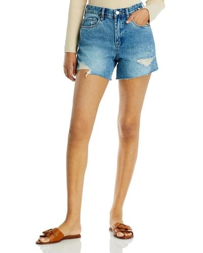 Blank NYC The Perry Distressed Mom Cutoff Shorts - Blue