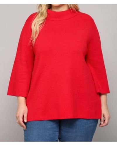 Fate Clarisa Mock Sweater - Red