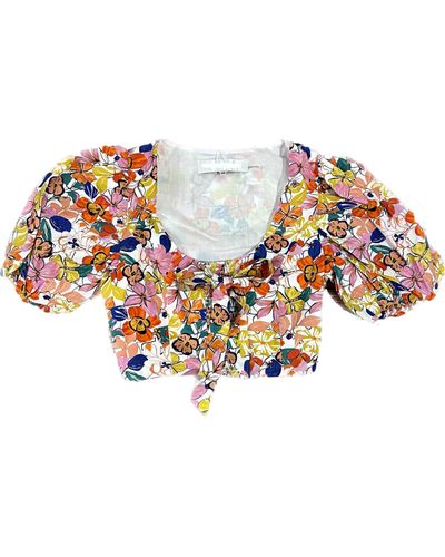 Endless Rose Pocket Of Daisies Top - Red