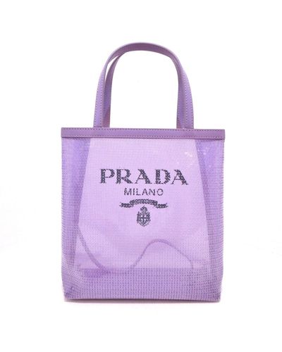 Prada Fabric Tote Bag (pre-owned) - Purple