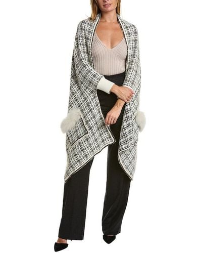 Sara Campbell Knitted Wrap - Gray